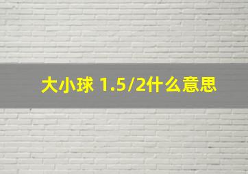 大小球 1.5/2什么意思